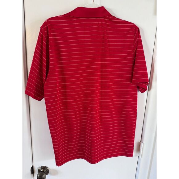 Texas Rangers Baseball Red White Stripe Antigua Performance Golf Polo EUC Size M - Picture 3 of 3
